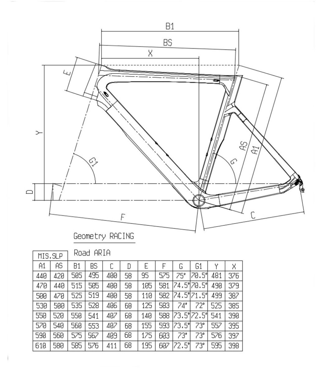 Bianchi aria size new arrivals chart