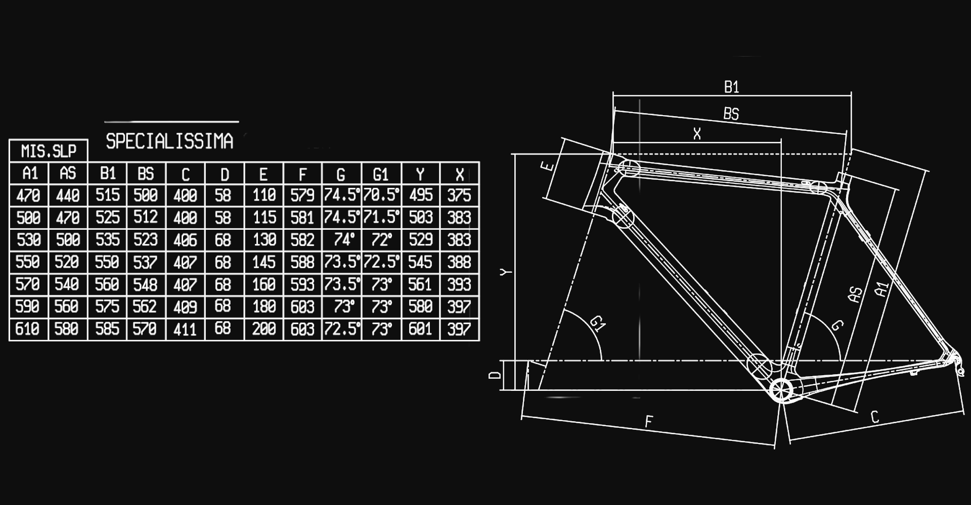 Bianchi specialissima hot sale size guide