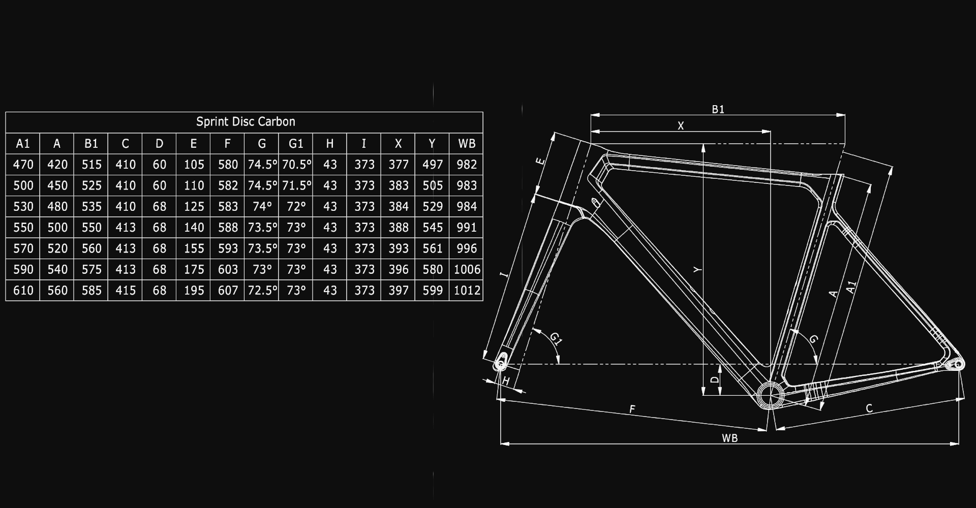 Bianchi Sprint Road Bike Size Guide