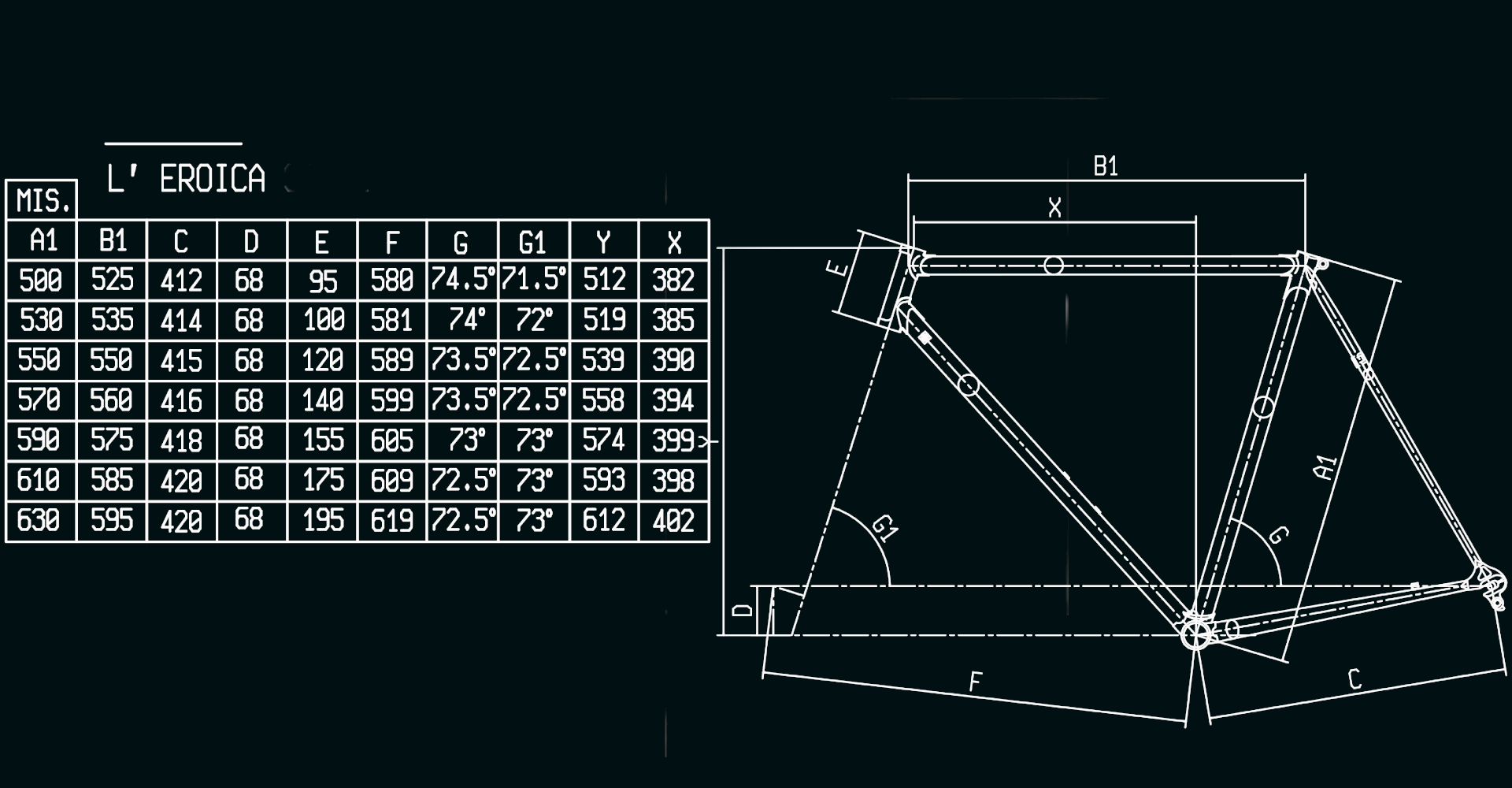 Bianchi road bike size on sale chart