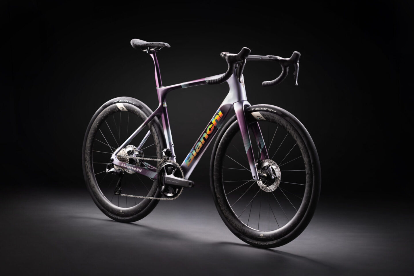 Bianchi Infinito rider on road showing endurance geometry and road performance